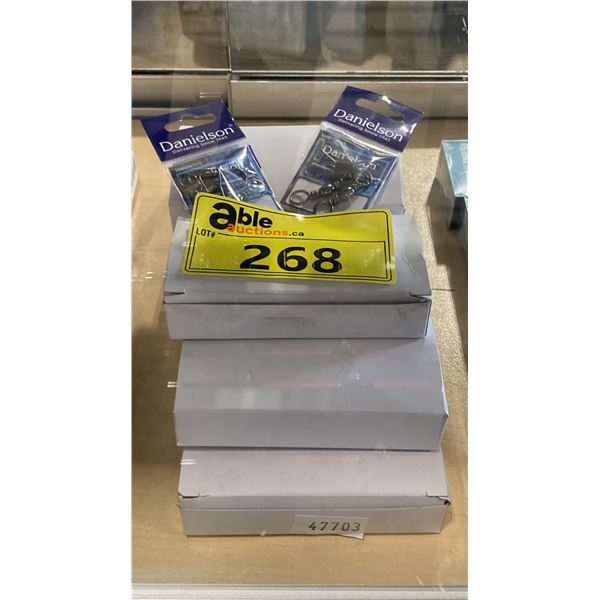 9 BOXES OF DANIELSON FISHING SWIVEL HOOKS MULTI PACK RETAIL BOXES *MUST TAKE ALL*