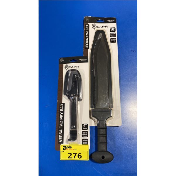 REAPR 13" LEGION SWORD & VERSA TAC PRY BAR WITH DURABLE NYLON SHEATHS