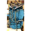 Image 2 : 2 COYOTE 65 LYONS BLUE ZIPPER TRAVEL BACKPACKS, & SHILLA BAGS BLACK SAMPLE TRAVEL BACKPACK