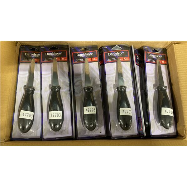 BOX OF 120PCS OF DANIELSON OYSTER KNIVES IN RETAIL BOX