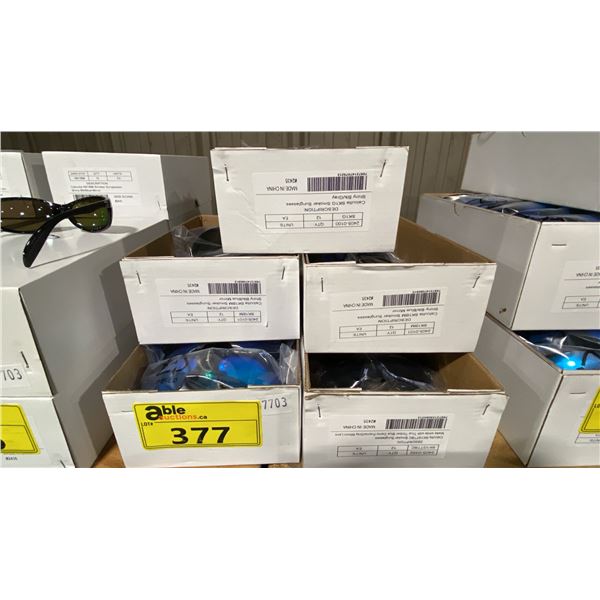 5 BOXES OF ASSORTED CALCUTTA DESIGNER SUNGLASSES *APPROX 12 PER CASE*