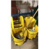 Image 3 : 4 BLACK ELECTRIC FLOOR FANS & 2 YELLOW MOBILE SANITARY MOP BUCKETS WITH MOPS