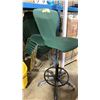 Image 1 : STACK OF 7 GREEN PADDED STACKING CHAIRS & GREEN GAS LIFT SWIVEL STATIONARY DRAFTING STOOL