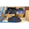 Image 1 : BOX OF BRANDED STORMTECH JACKETS, & BOX OF ASSORTED MEDIUM BUFFALO SHIRTS
