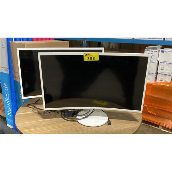 2 SAMSUNG LC32F391FWNXZA 32" CURVED COLOR DISPLAY MONITORS WITH POWER CABLES