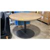 Image 1 : SMOKED WOOD 42" ROUND METAL BASE CONFERENCE TABLE