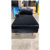 Image 3 : BLACK MODERN MICROFIBER SINGLE DESIGNER LOUNGER 36"W X 63"L X 30"H