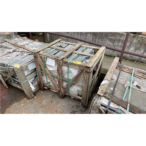 PALLET CRATE OF BLACK GRANITE SPLIT 600MM X 300MM X 100 APPROX 12 PCS