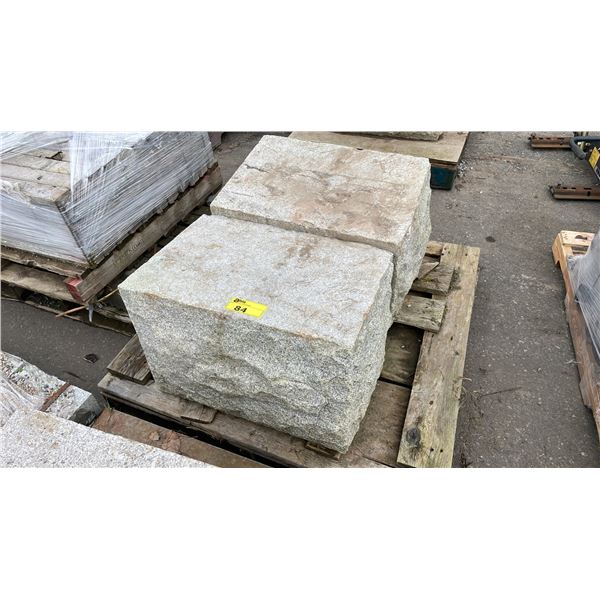 PALLET OF BUSH HAMMER SPLIT WHITE GRANITE 26" X 18" X 18"  *2 PCS*