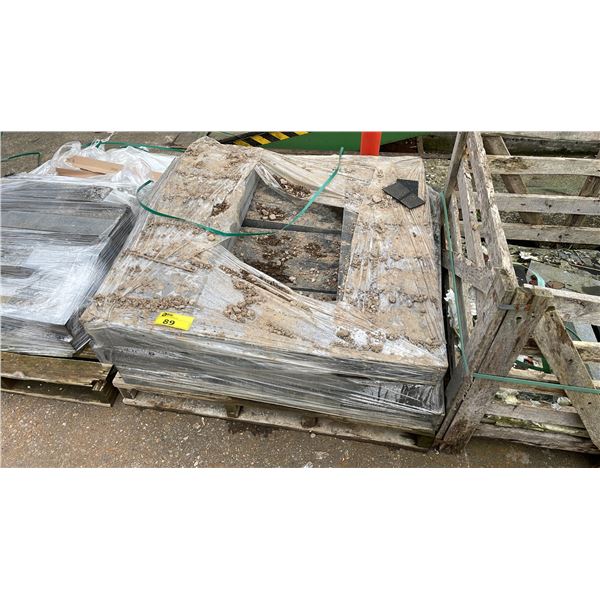 PALLET OF BLACK GRANITE PREMIUM RETAINING WALL/LANDSCAPING STONE APPROX 39" X 12" X 4"