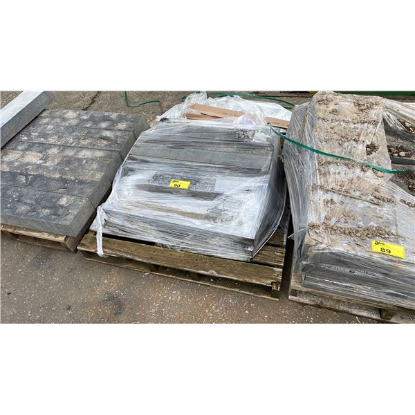 PALLET OF ASSORTED SIZED BLACK GRANITE PREMIUM RETAINING WALL/LANDSCAPING STONE