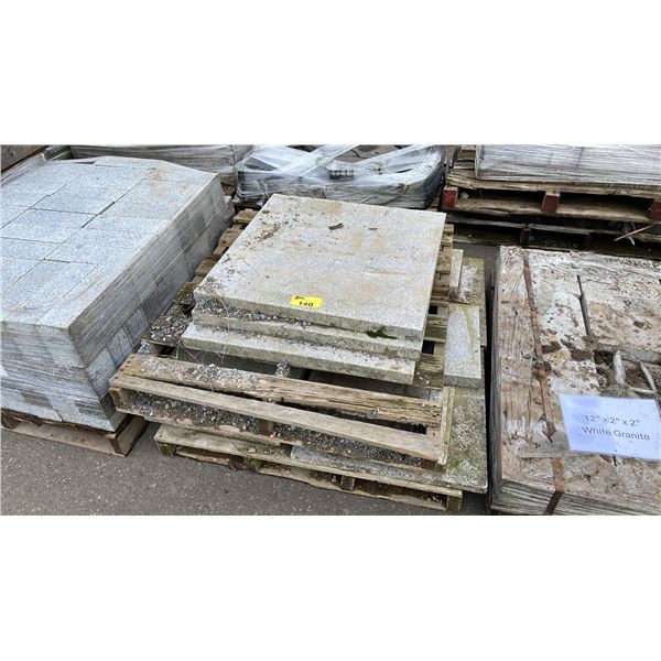2 PALLETS OF ASSORTED SIZE WHITE GRANITE PREMIUM LANDSCAPE STONE PAVERS
