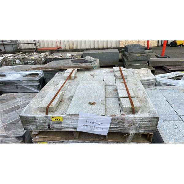 PALLET OF 8" X 8" X 2" WHITE GRANITE PREMIUM LANDSCAPE STONE PAVERS