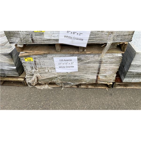 PALLET OF 27" X 13" X .5" WHITE GRANITE STONE PAVERS