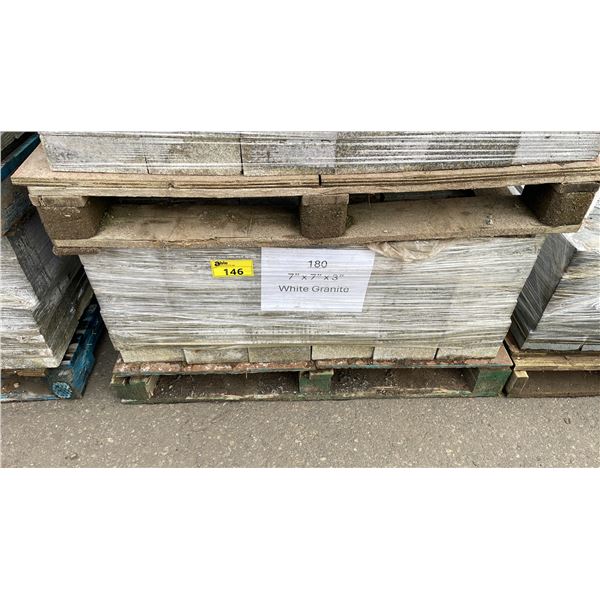 PALLET OF 7" X 7" X 3" WHITE GRANITE PREMIUM LANDSCAPE PAVERS