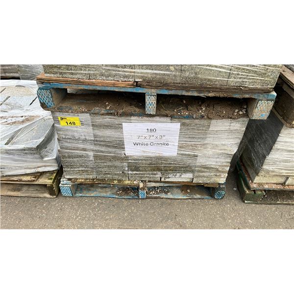 PALLET OF 7" X 7" X 3" WHITE GRANITE PREMIUM LANDSCAPE PAVERS