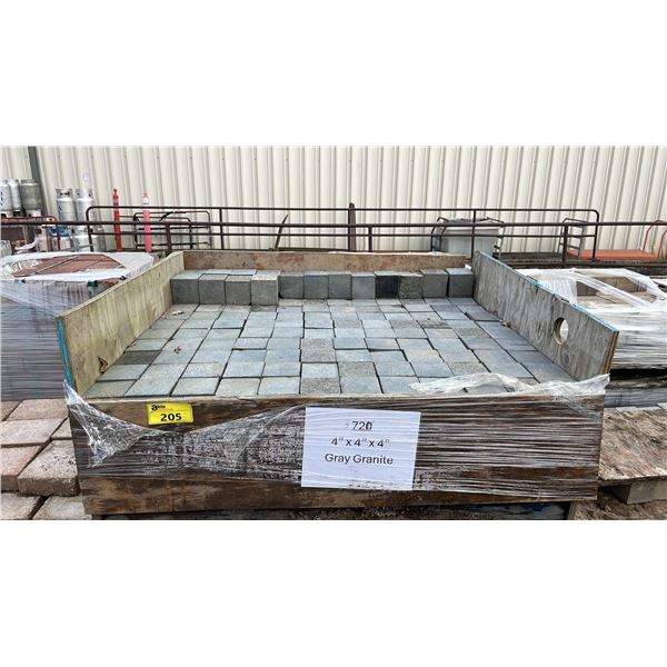 PALLET OF 4" SQUARE GREY GRANITE PREMIUM RETAINING WALL/PAVER STONES