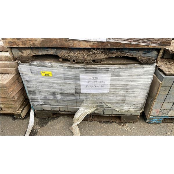 PALLET OF 4" SQUARE GREY GRANITE PREMIUM RETAINING WALL/PAVER STONES
