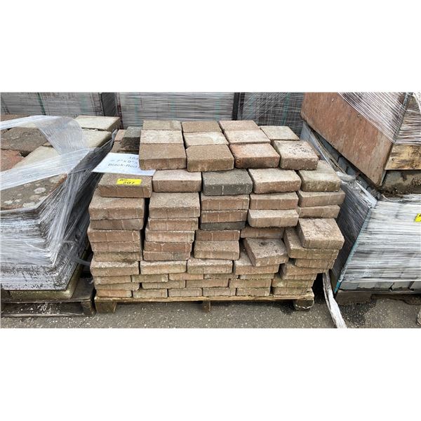 PALLET OF 7" X 9" X 2" BLACK/RED MIX PREMIUM PAVER STONES