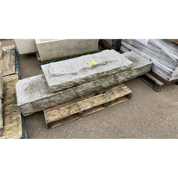 2 ASSORTED LARGE HAMMER SPLIT WHITE GRANITE PREMIUM RETAINING WALL/LANDSCAPE STONES