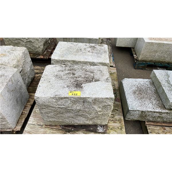 PALLET OF BUSH HAMMER SPLIT WHITE GRANITE 26" X 18" X 18"  *2 PCS*