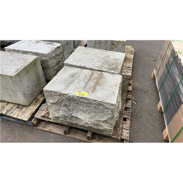 PALLET OF BUSH HAMMER SPLIT WHITE GRANITE 26" X 18" X 18"  *2 PCS*