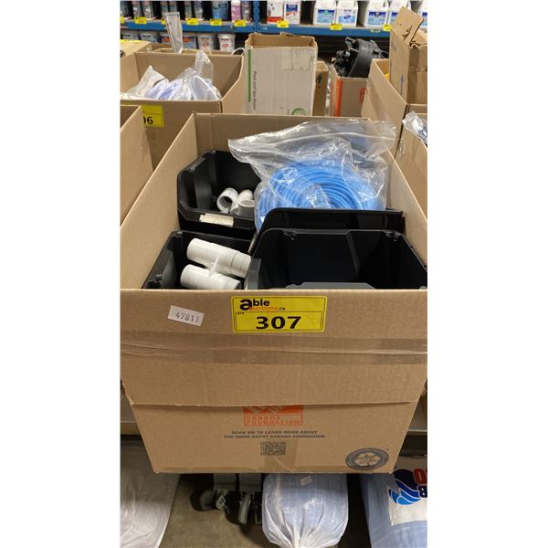 BOX OF ASSORTED SPA/POOL PARTS AND ACCESSORIES