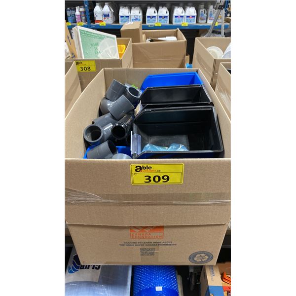 BOX OF ASSORTED SPA/POOL PARTS AND ACCESSORIES