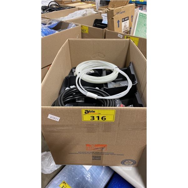 BOX OF ASSORTED SPA/POOL PARTS AND ACCESSORIES