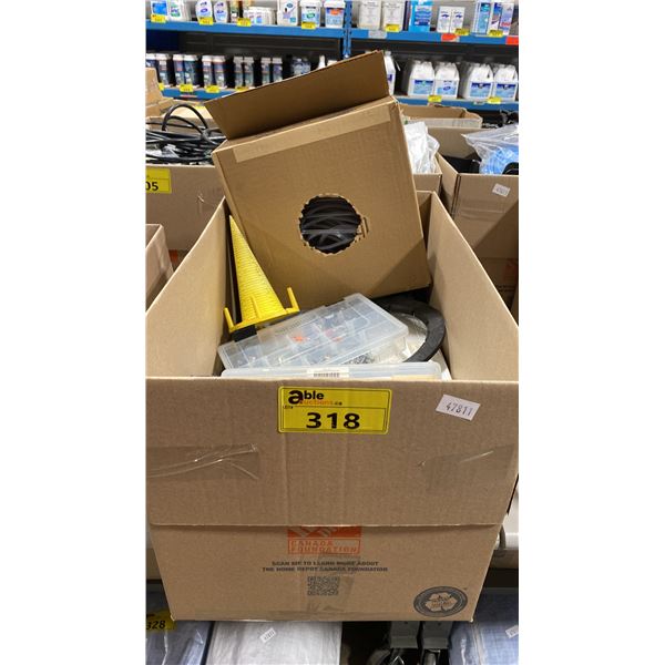 BOX OF ASSORTED SPA/POOL PARTS AND ACCESSORIES