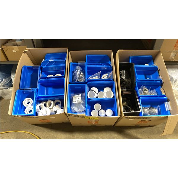 SHELF OF ASSORTED SPA/POOL PARTS AND ACCESSORIES
