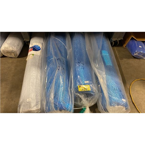 4 ROLLS OF ASSORTED POOL COVERS