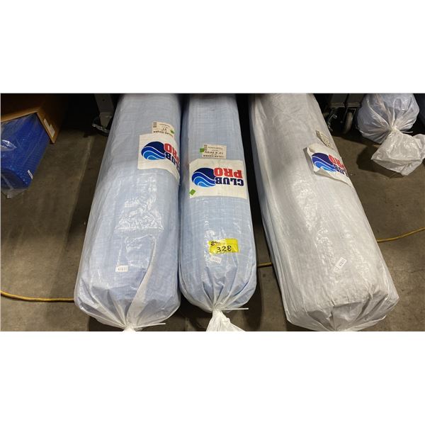 3 ROLLS OF ASSORTED POOL COVERS
