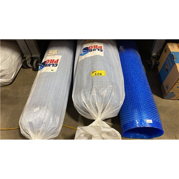 3 ROLLS OF ASSORTED POOL COVERS