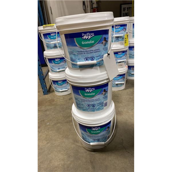 3- 6KG BUCKETS OF POOLBOSS GRANULAR SWIMMING POOL STABILIZER
