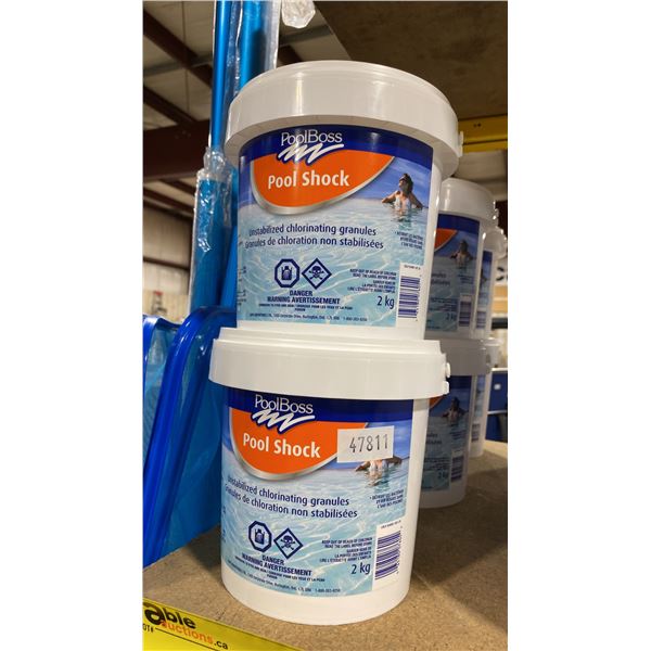 6- 2KG BUCKETS OF POOLBOSS POOL SHOCK SWIMMING POOL SHOCK TREATMENT