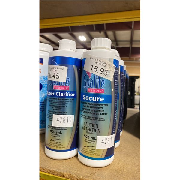 9- 500ML BOTTLES OF SPALIFE SUPER CLARIFIER AND 9-500ML BOTTLES OF SPALIFE SECURE
