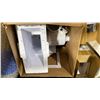 Image 5 : SHELF LOT OF ITEMS; WIDE MOUTH POOL SKIMMER AND ACCESSORIES, VACUUM HOSE REEL, SPA PANEL KIT, SIGNS