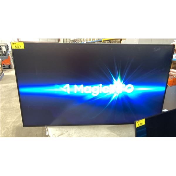 SAMSUNG QM65R 65" COMMERCIAL DISPLAY UNIT TELEVISION WITH WALL MOUNT & POWER CABLE