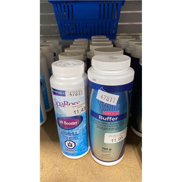 6-750G BOTTLES OF SPABOSS PH BOOSTER AND 6-750G BOTTLES OF SPALIFE BUFFER
