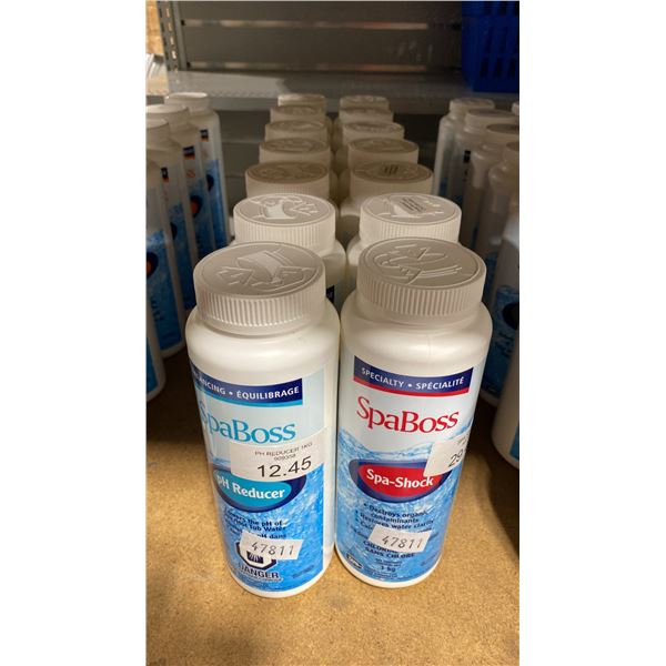 7-1KG BOTTLES OF SPABOSS PH REDUCER AND 7-1KG BOTTLES OF SPABOSS SPA-SHOCK