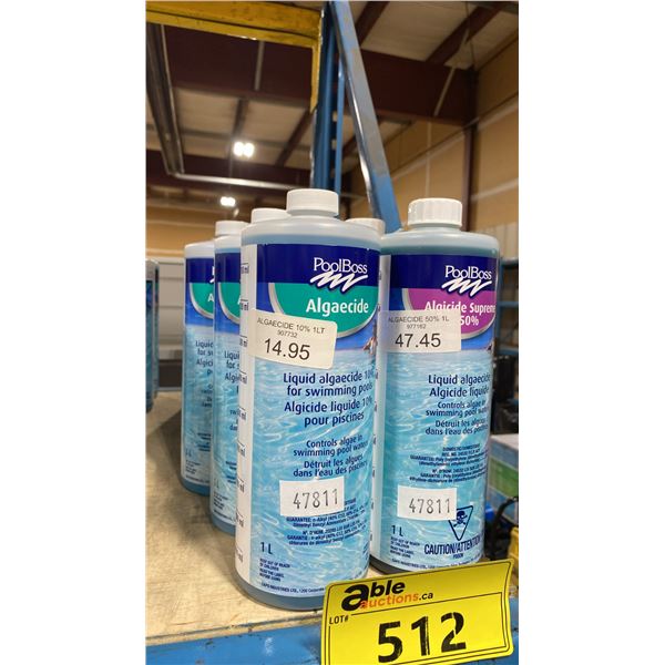 7-1L BOTTLES OF POOLBOSS ALGAECIDE AND 6-1L BOTTLES OF POOLBOSS ALGICIDE SUPREME 50%