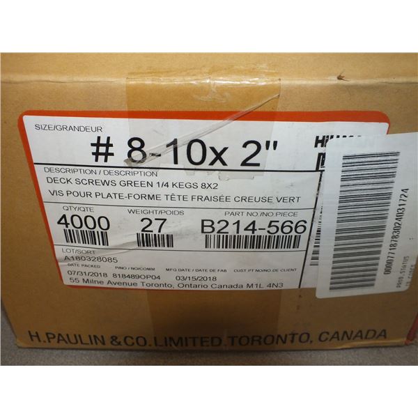 1 case Of #8-10x2" Screws
