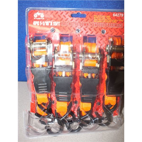 4pc Ratchet Tie Down Set
