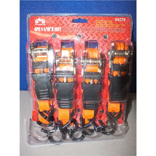 4pc Ratchet Tie Down Set