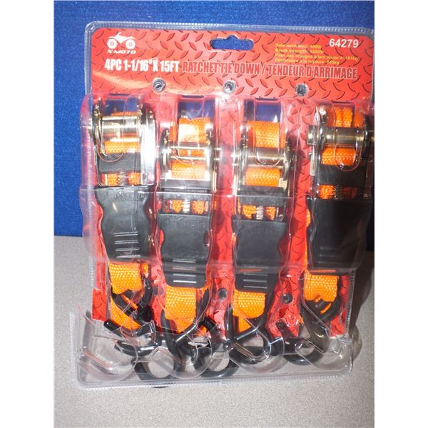 4pc Ratchet Tie Down Set