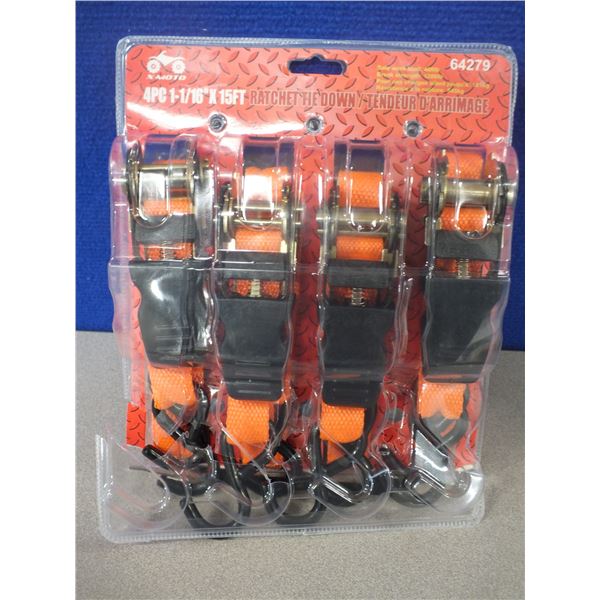 4pc Ratchet Tie Down Set