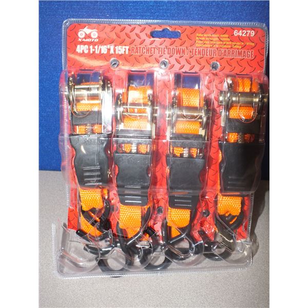 4pc Ratchet Tie Down Set