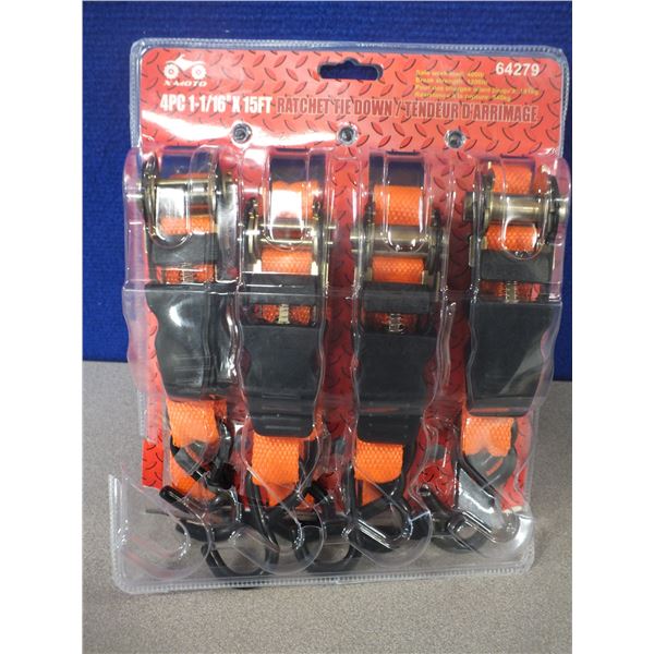 4pc Ratchet Tie Down Set