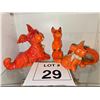 Image 1 : JAPANESE CERAMIC DOG FIGURINES AND ASHTRAY LOT OF 4